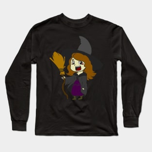 Halloween pictures on t-shirt for children witch Long Sleeve T-Shirt